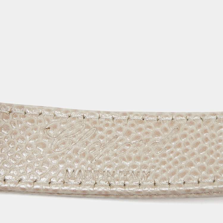 Pre Owned Chopard Beige Textured Leather Miss Happy Belt 115CM