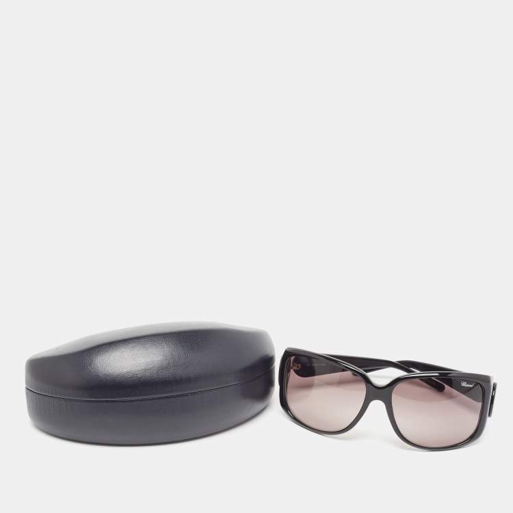 Pre Owned Chopard Black Gradient SCH042S Crystals Embellished Rectangular Sunglasses