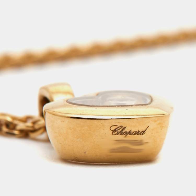 Pre Owned Chopard Happy Diamonds 18k Yellow Gold Necklace