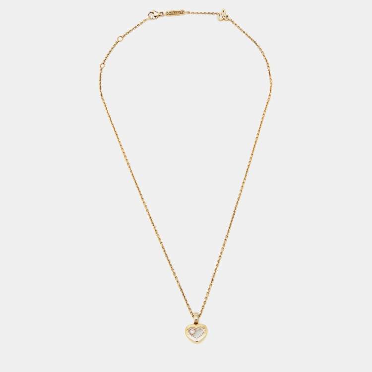 Pre Owned Chopard Happy Diamonds 18k Yellow Gold Necklace