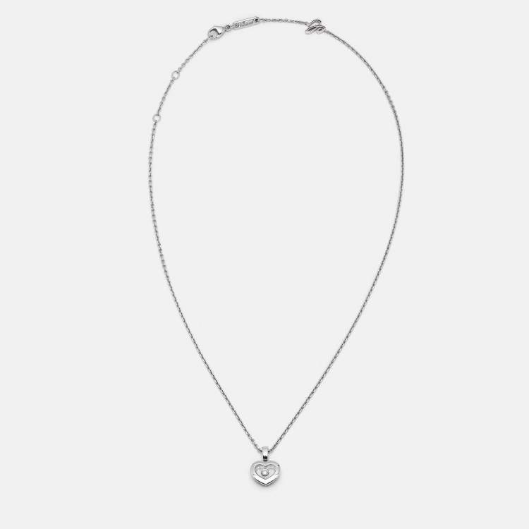 Pre Owned Chopard Happy Diamonds Icons 18k White Gold Pendant Necklace