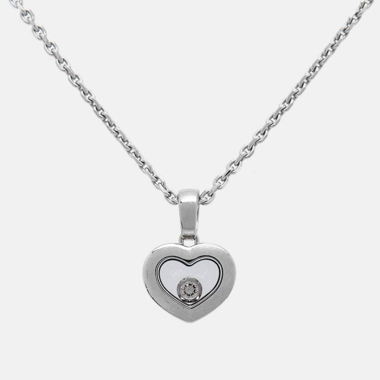 Pre Owned Chopard Happy Diamonds Icons 18k White Gold Pendant Necklace
