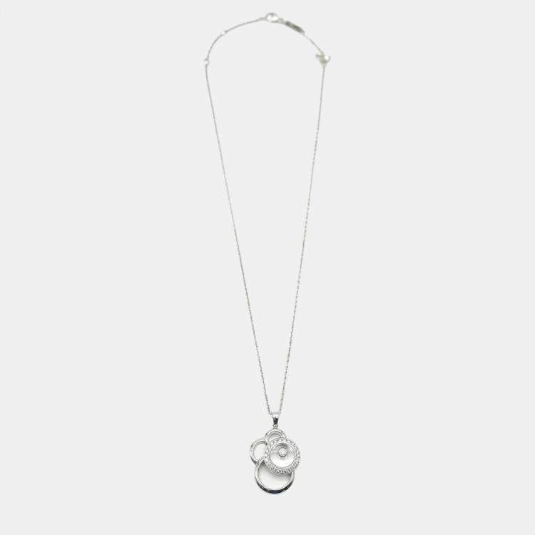 Pre Owned Chopard 18KT White Gold Happy Diamonds Pendant in 0.39 CTW