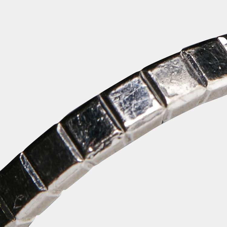 Pre Owned Chopard Icu Cube Diamond 18k White Gold Ring Size 51