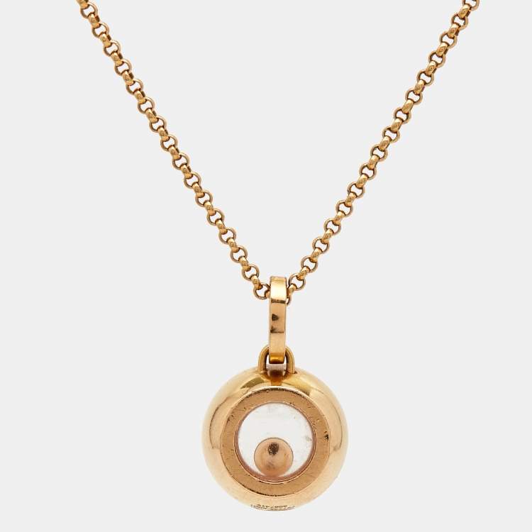 Pre Owned Chopard  Happy Diamonds 18k Rose Gold Necklace