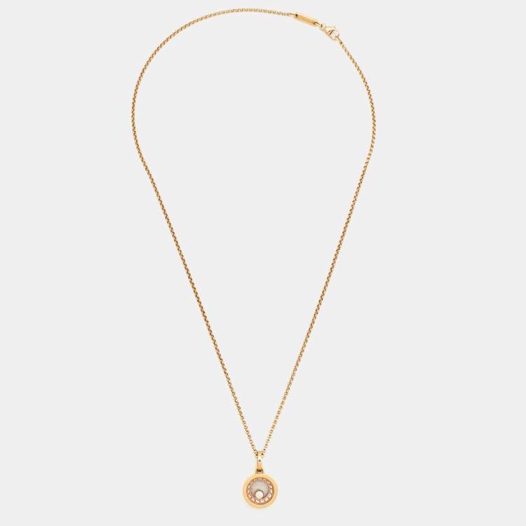 Pre Owned Chopard  Happy Diamonds 18k Rose Gold Necklace