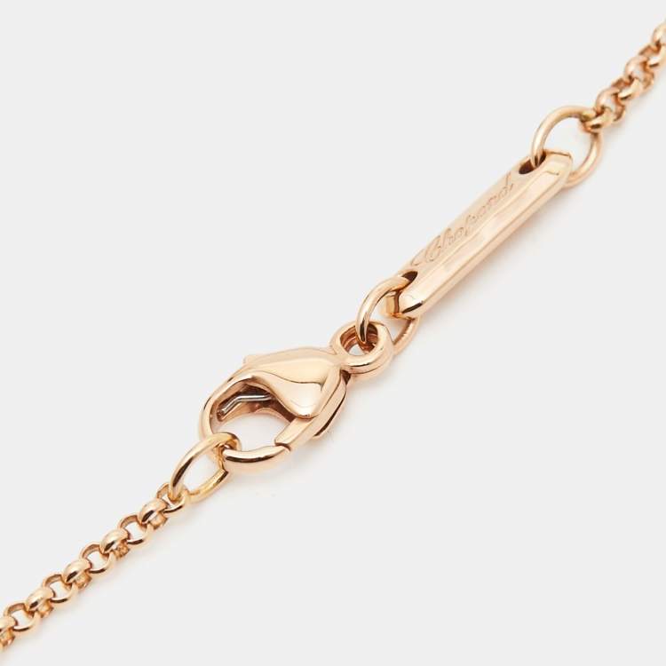 Pre Owned Chopard Happy Hearts Diamond 18k Rose Gold Bracelet