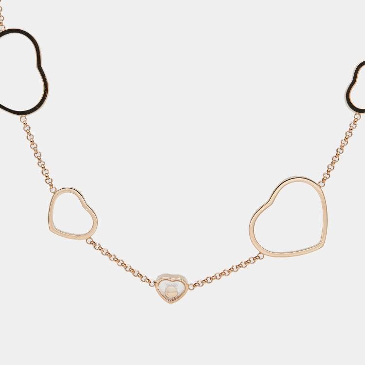 Pre Owned Chopard Happy Hearts Diamond 18k Rose Gold Bracelet