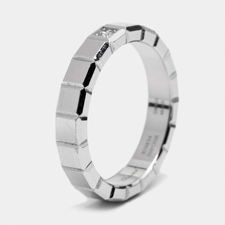 Pre Owned Chopard Ice Cube Diamond 18k White Gold Band Ring Size 56