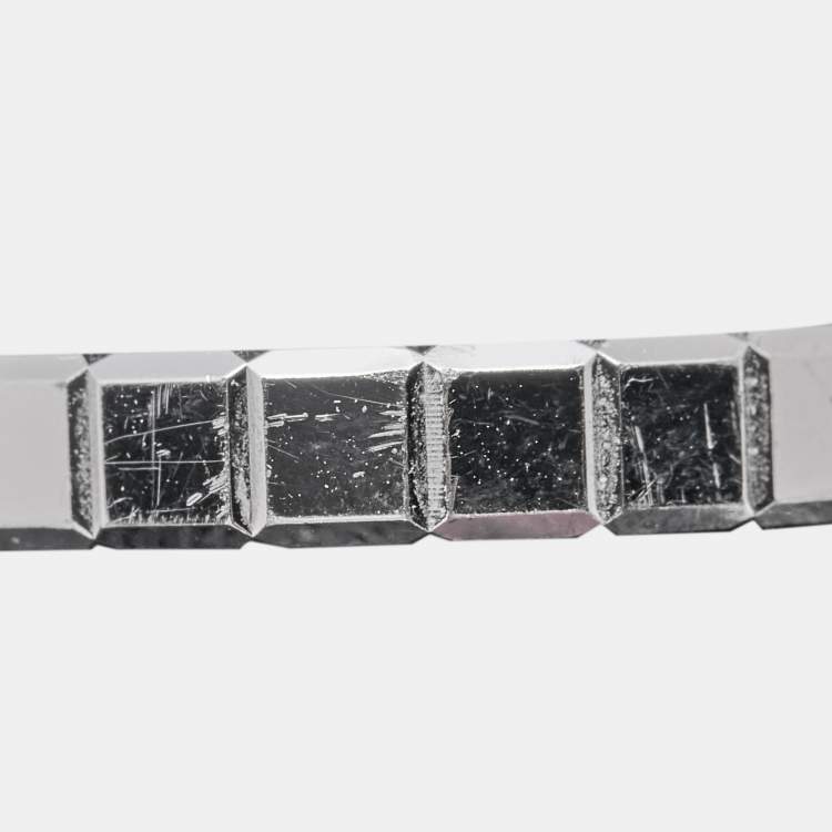 Pre Owned Chopard Ice Cube Diamond 18k White Gold Band Ring Size 56