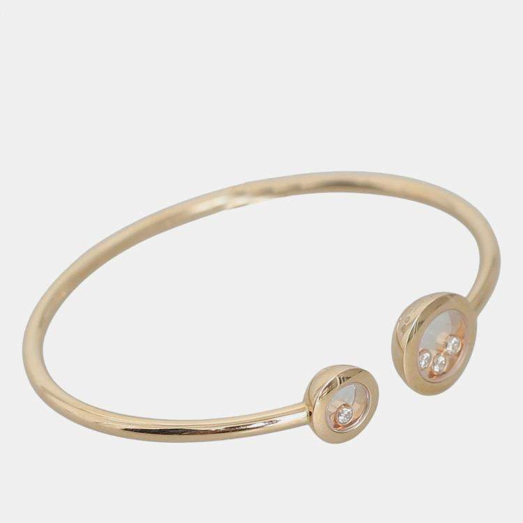 Pre Owned Chopard 18k Rose Gold Happy Diamonds Icon Bangle