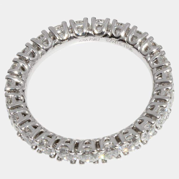 Pre Owned Chopard 18K White Gold and Diamond Band Ring EU 50
