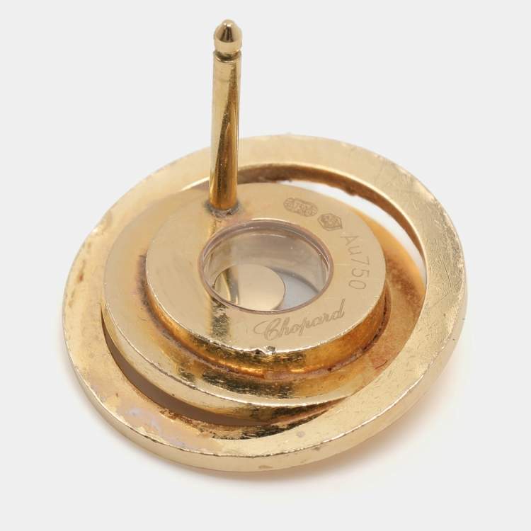 Pre Owned Chopard 18k Yellow Gold Happy Spirit Range Diamond Earrings