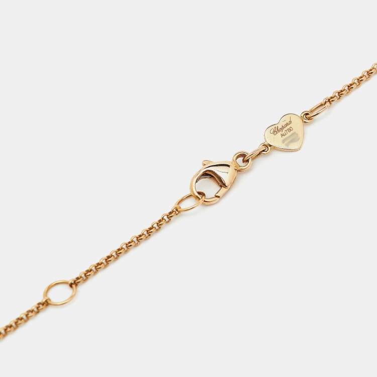 Pre Owned Chopard Happy Hearts Mother of Pearl 18k Rose Necklace
