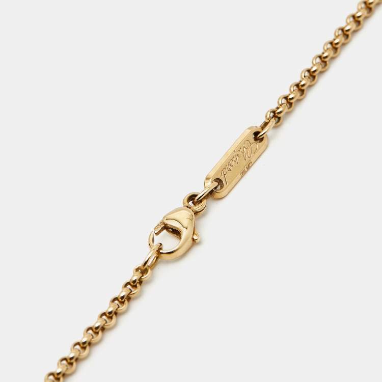 Pre Owned Chopard Happy Diamonds Icon 18k Yellow Gold Square Pendant Necklace