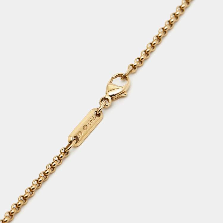 Pre Owned Chopard Happy Diamonds Icon 18k Yellow Gold Square Pendant Necklace