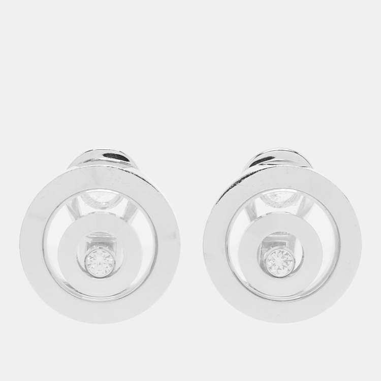 Pre Owned Chopard Happy Spirit Diamonds 18k White Gold Earrings