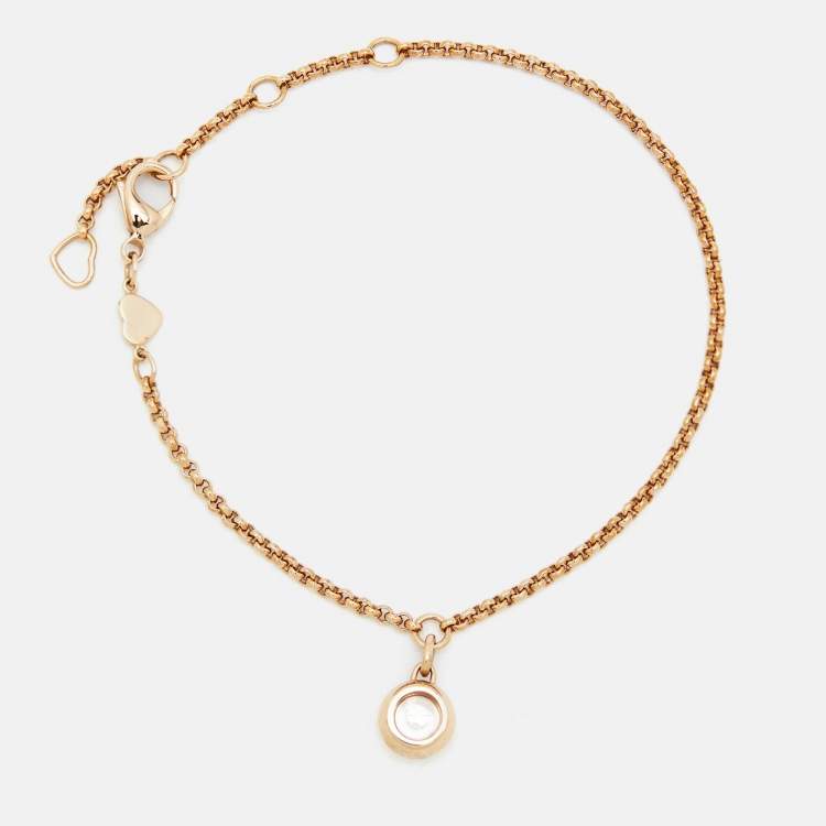 Pre Owned Chopard Happy Diamonds 18k Rose Gold Ankle Bracelet