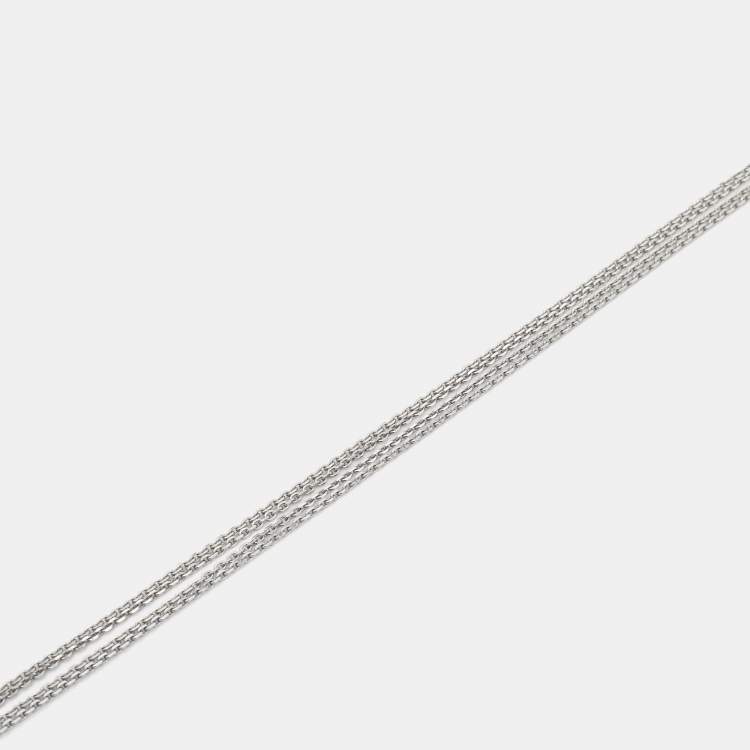 Pre Owned Chopard Happy Bubbles Diamonds 18k White Gold Necklace