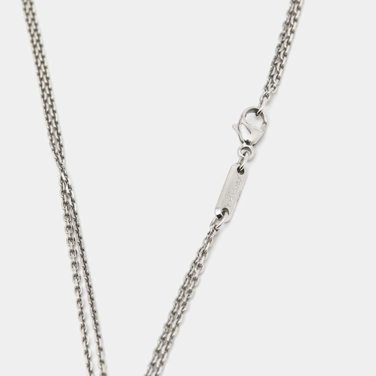Pre Owned Chopard Happy Bubbles Diamonds 18k White Gold Necklace