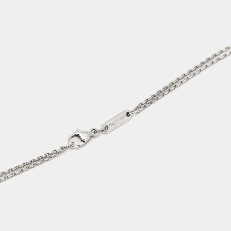 Pre Owned Chopard Happy Bubbles Diamonds 18k White Gold Necklace