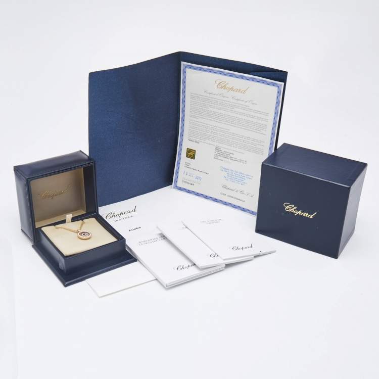 Pre Owned Chopard Happy Spirit Diamonds 18k Two Tone Gold Necklace