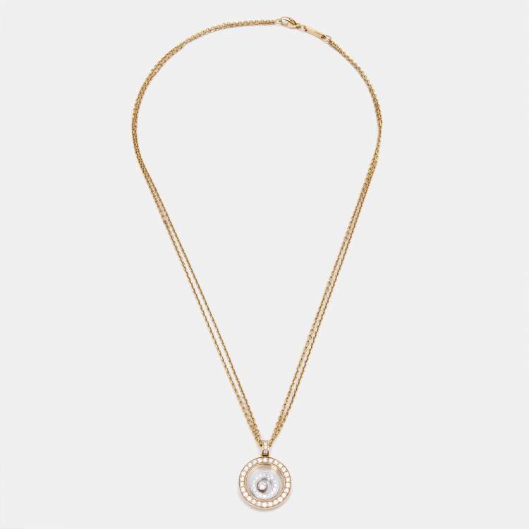 Pre Owned Chopard Happy Spirit Diamonds 18k Two Tone Gold Necklace