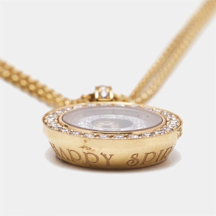 Pre Owned Chopard Happy Spirit Diamonds 18k Two Tone Gold Necklace