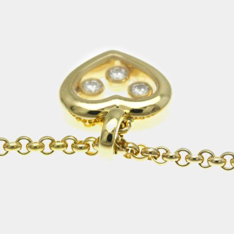 Pre Owned Chopard 18K Yellow Gold and Diamond Happy Diamonds Pendant Necklace