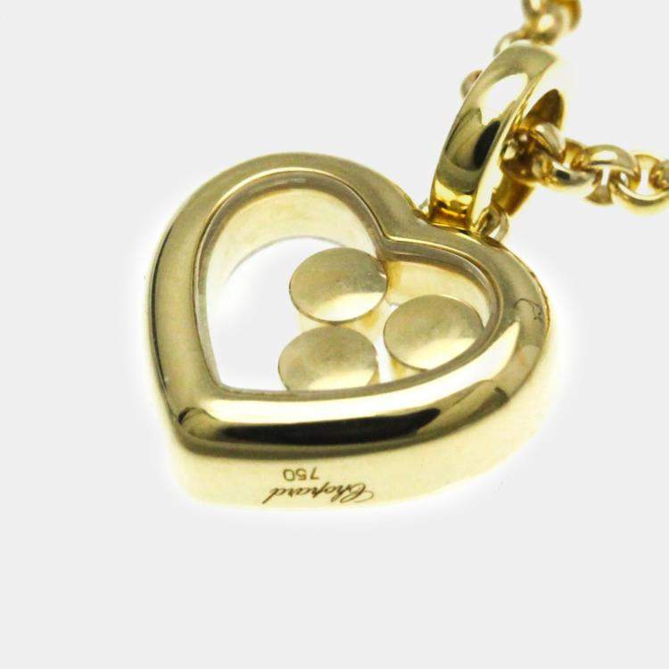 Pre Owned Chopard 18K Yellow Gold and Diamond Happy Diamonds Pendant Necklace