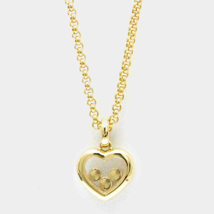 Pre Owned Chopard 18K Yellow Gold and Diamond Happy Diamonds Pendant Necklace
