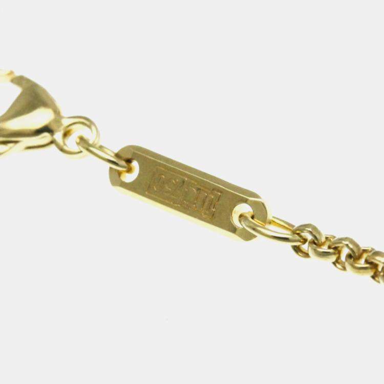 Pre Owned Chopard 18K Yellow Gold Diamond, Sapphire Happy Diamonds Elephant Pendant Necklace