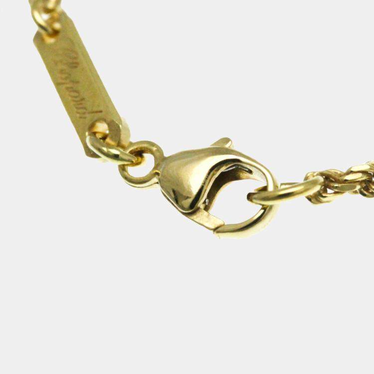 Pre Owned Chopard 18K Yellow Gold Diamond Happy Hearts Icon Pendant Necklace
