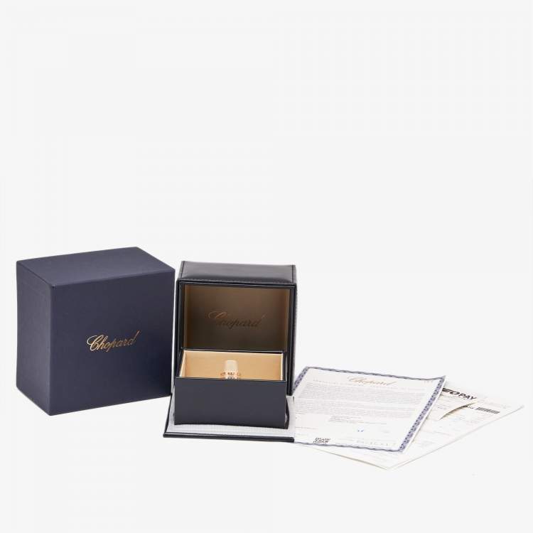 Pre Owned Chopard Ice Cube Diamonds 18k Rose Gold Ring Size 50