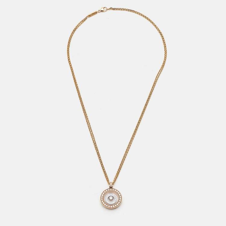 Pre Owned Chopard Happy Spirit Diamonds 18k Two Tone Gold Necklace