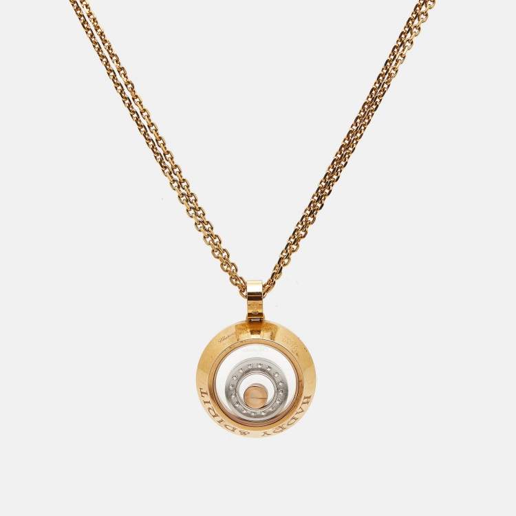 Pre Owned Chopard Happy Spirit Diamonds 18k Two Tone Gold Necklace