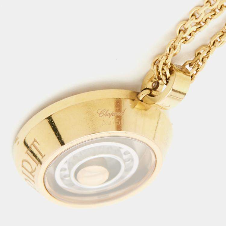 Pre Owned Chopard Happy Spirit Diamonds 18k Two Tone Gold Necklace