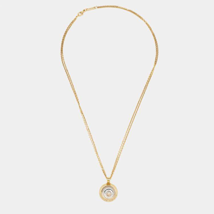 Pre Owned Chopard Happy Spirit Diamonds 18k Two Tone Gold Necklace