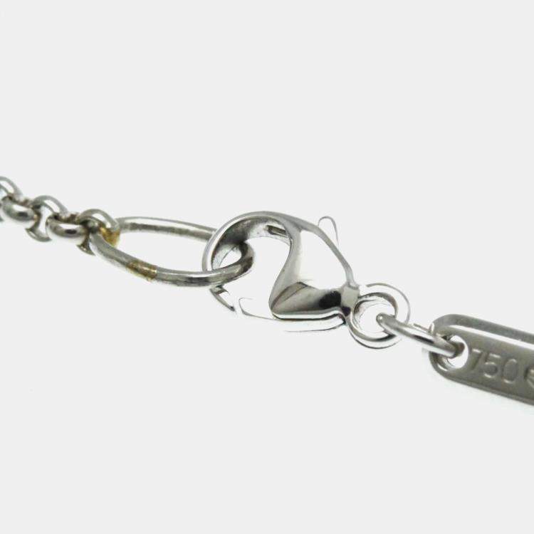 Pre Owned Chopard 18K White Gold Happy Diamond Square Necklace