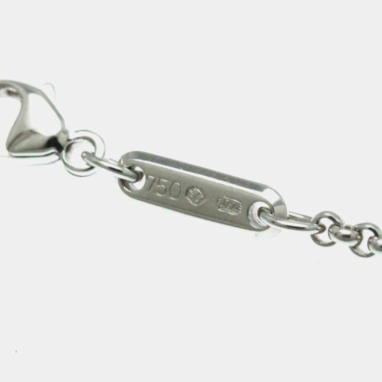 Pre Owned Chopard 18K White Gold Happy Diamond Square Necklace