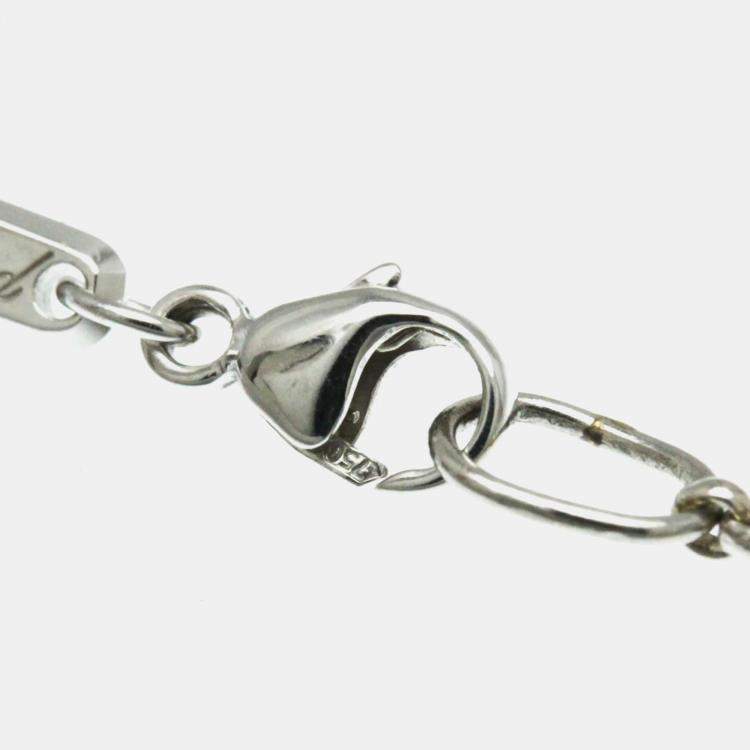 Pre Owned Chopard 18K White Gold Happy Diamond Square Necklace