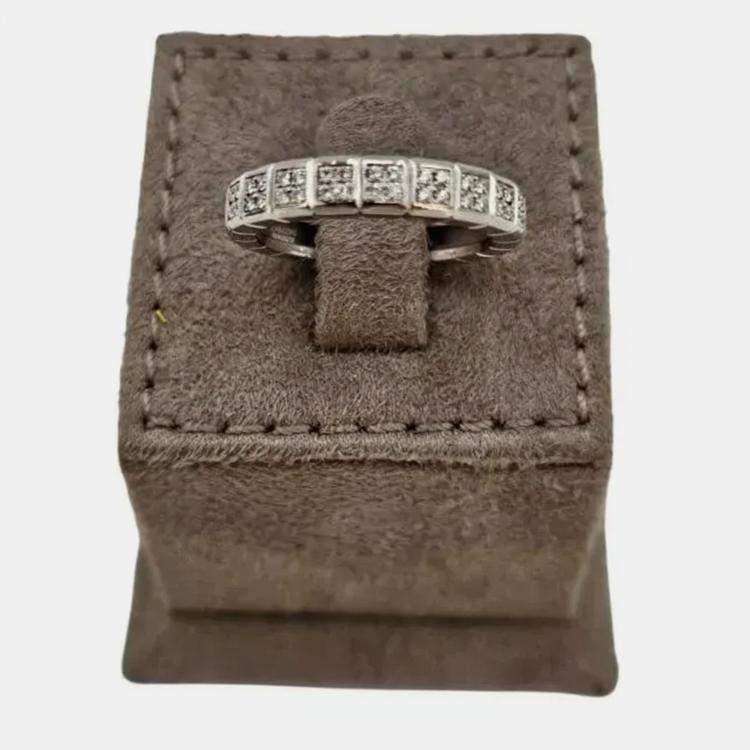 Pre Owned Chopard  Ice Cube Diamond 18k White Gold Band Ring Size 58