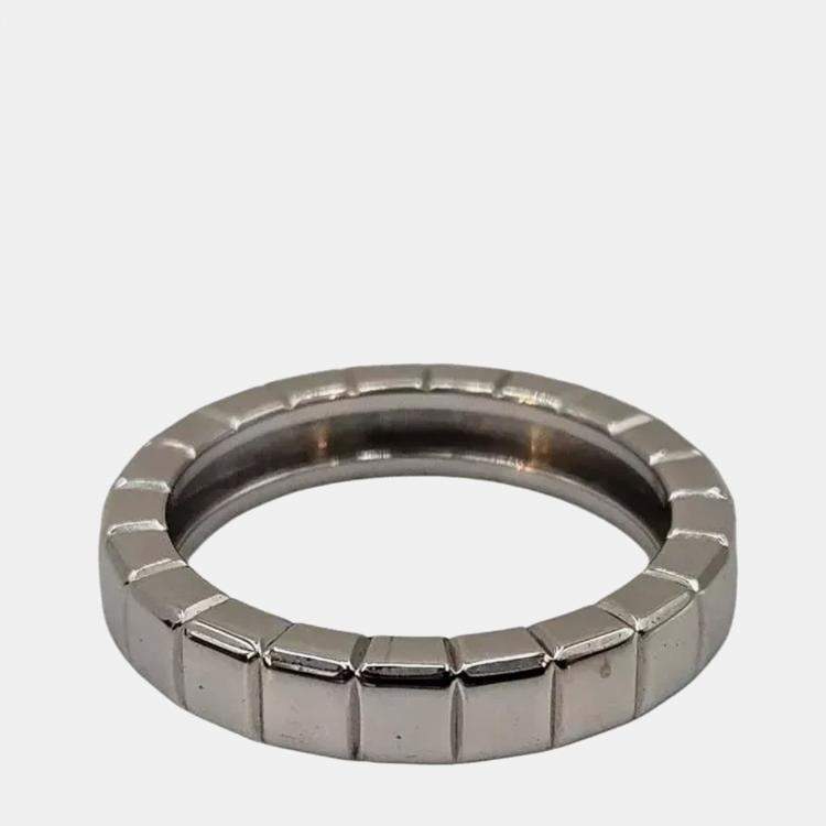 Pre Owned Chopard  Ice Cube Diamond 18k White Gold Band Ring Size 58