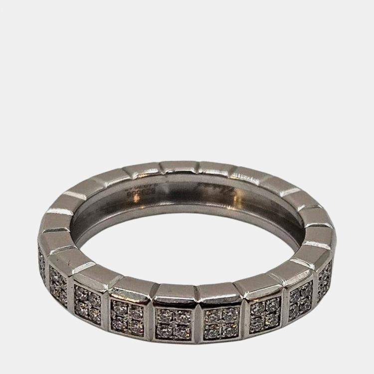 Pre Owned Chopard  Ice Cube Diamond 18k White Gold Band Ring Size 58
