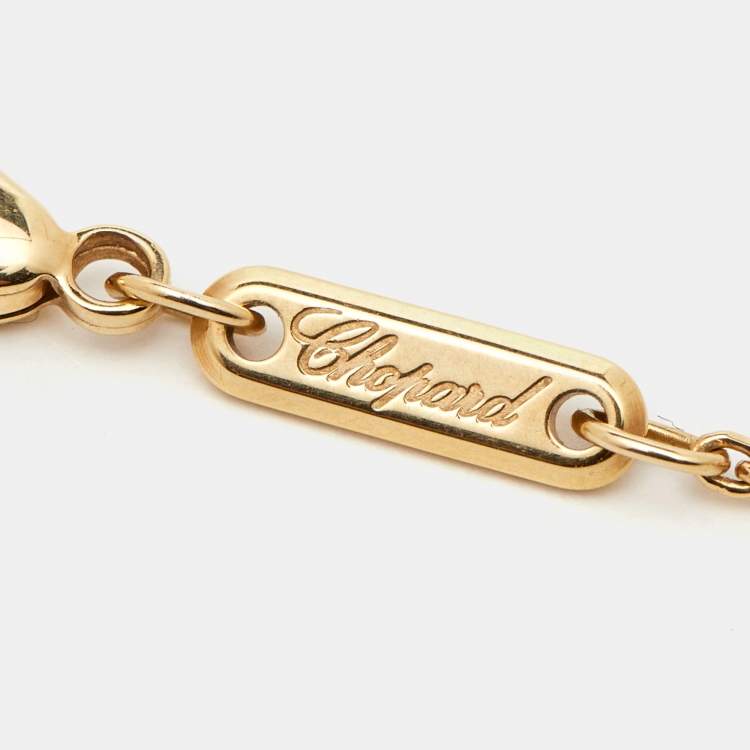 Pre Owned Chopard Happy Diamonds 18K Yellow Gold Heart Pendant Necklace 