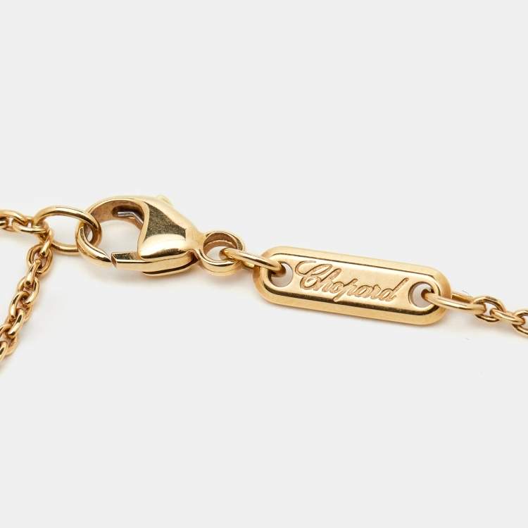 Pre Owned Chopard Happy Diamonds 18K Yellow Gold Heart Pendant Necklace 
