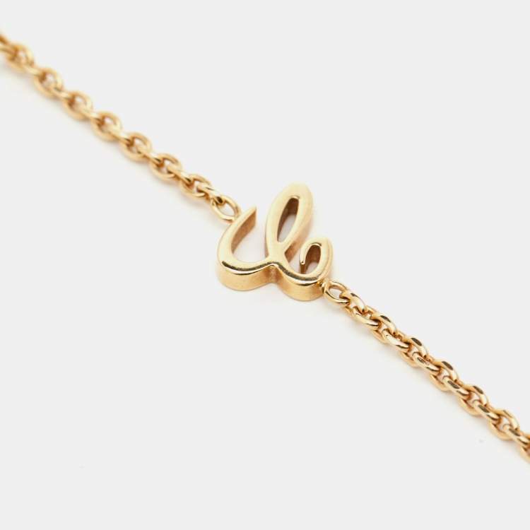 Pre Owned Chopard Happy Diamonds 18K Yellow Gold Heart Pendant Necklace 
