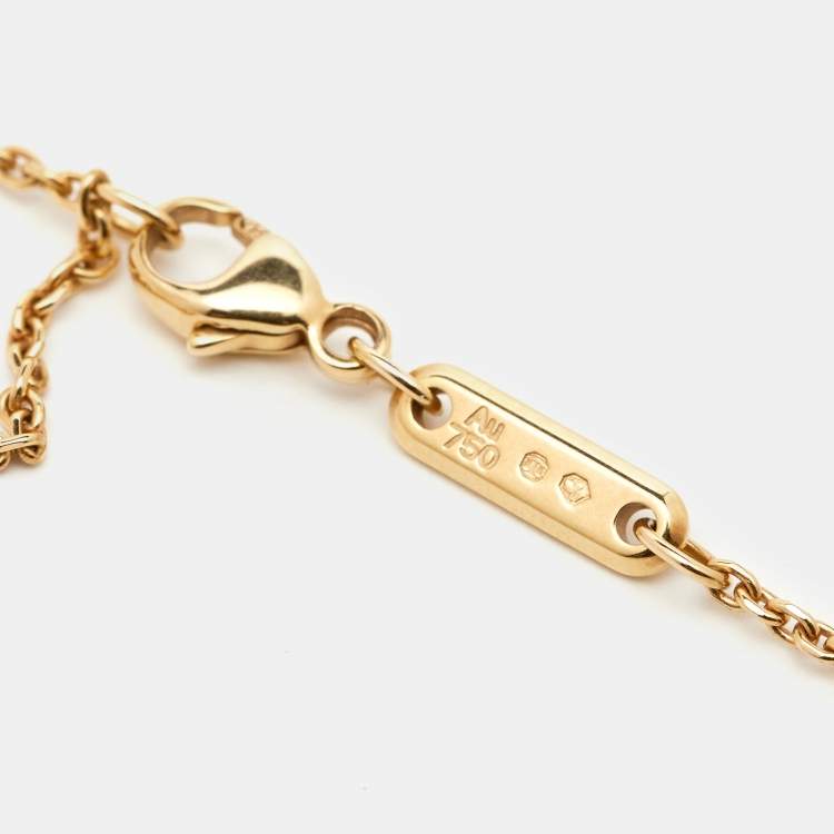 Pre Owned Chopard Happy Diamonds 18K Yellow Gold Heart Pendant Necklace 