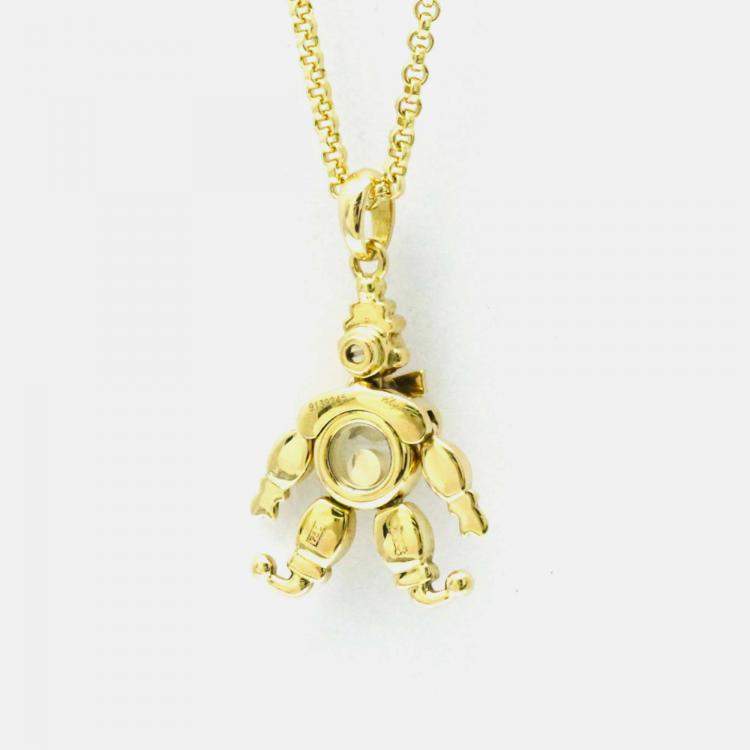 Pre Owned Chopard Happy Diamonds 18K Yellow Gold and Diamond Pendant Necklace