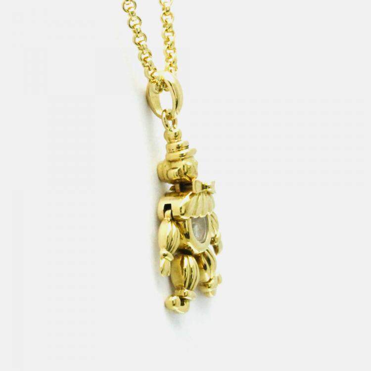 Pre Owned Chopard Happy Diamonds 18K Yellow Gold and Diamond Pendant Necklace